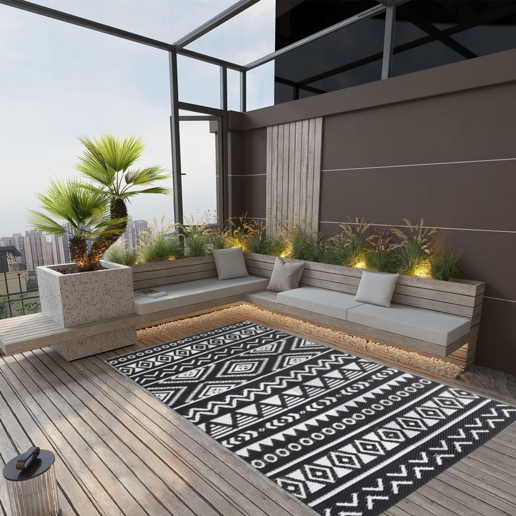 Outdoor Rug Black 120x180 cm PP - Discount Dealers