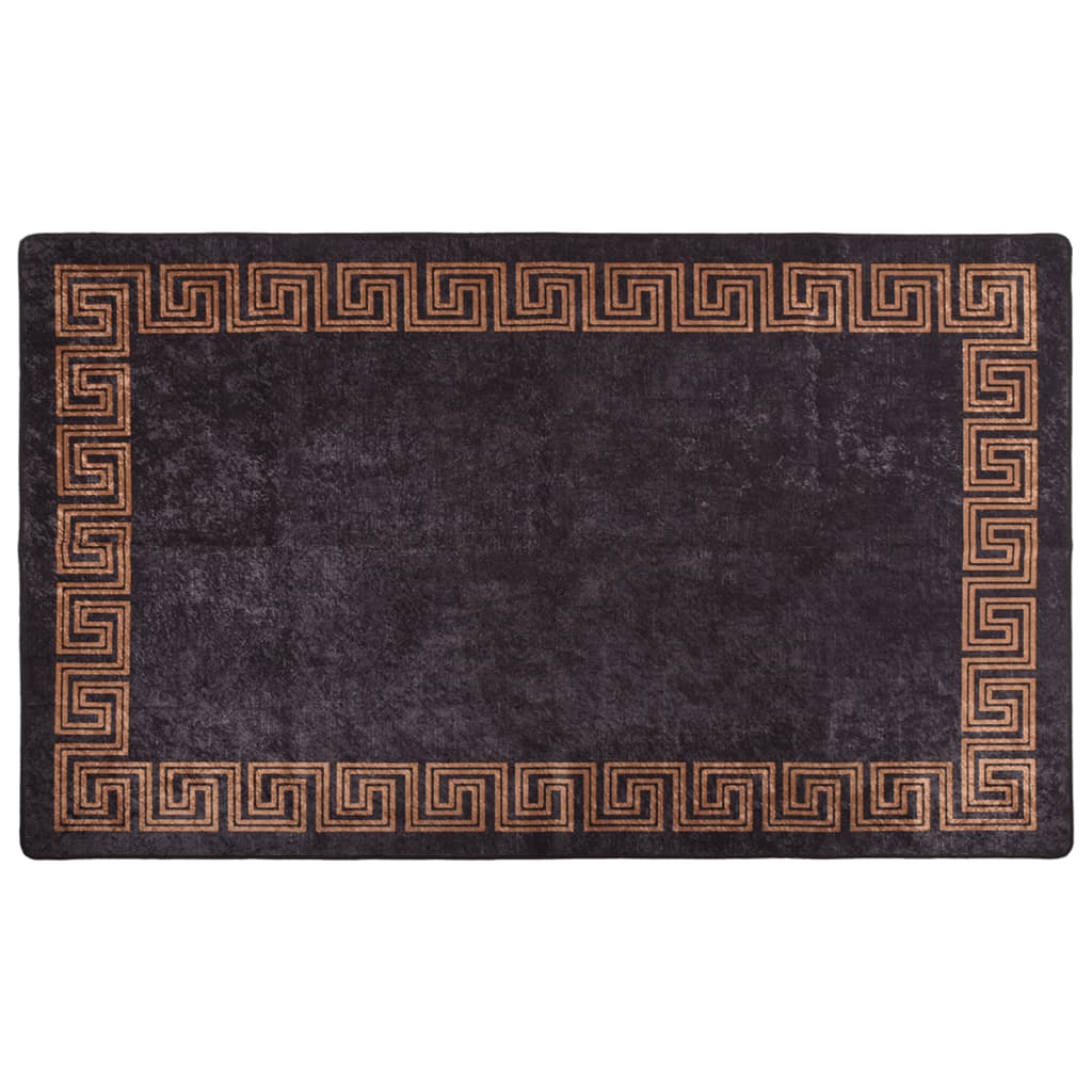 Rug Washable 120x180 cm Black and Gold Anti Slip - All Things Good