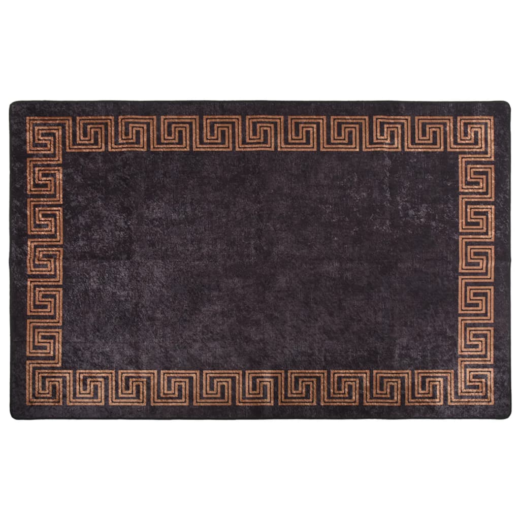 Rug Washable 160x230 cm Black and Gold Anti Slip - Style and Chic