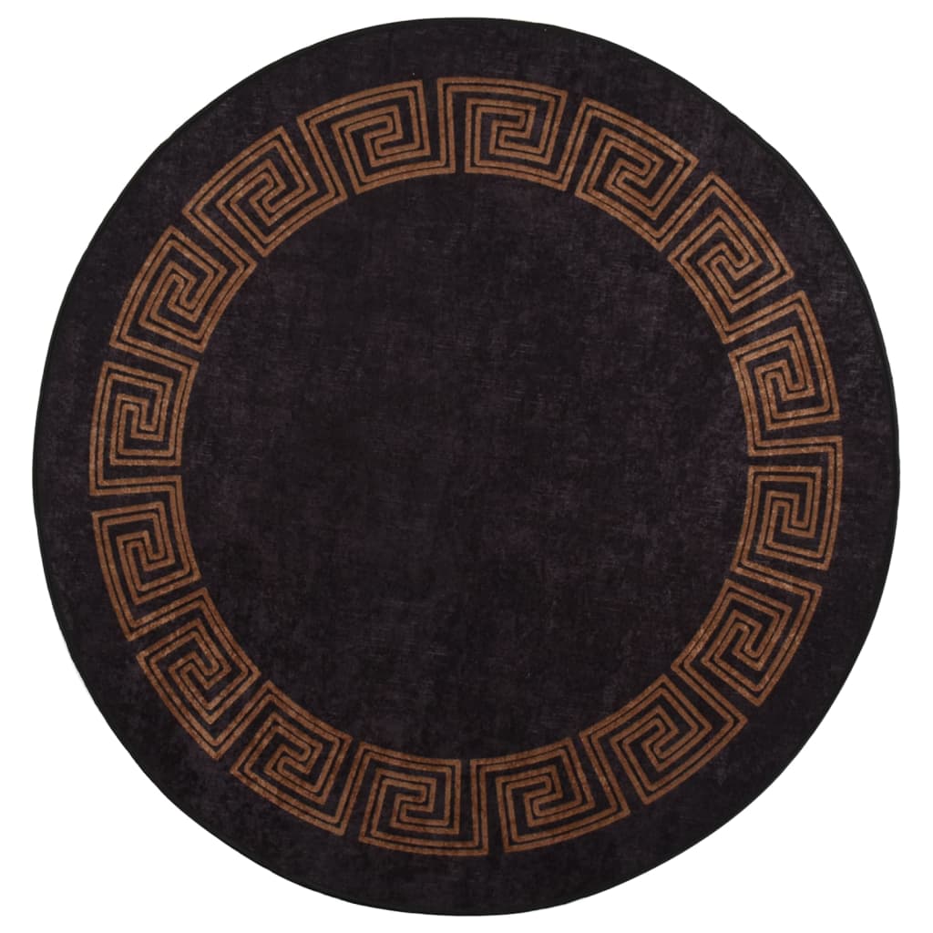 Rug Washable 120 cm Black and Gold Anti Slip - Discount Dealers