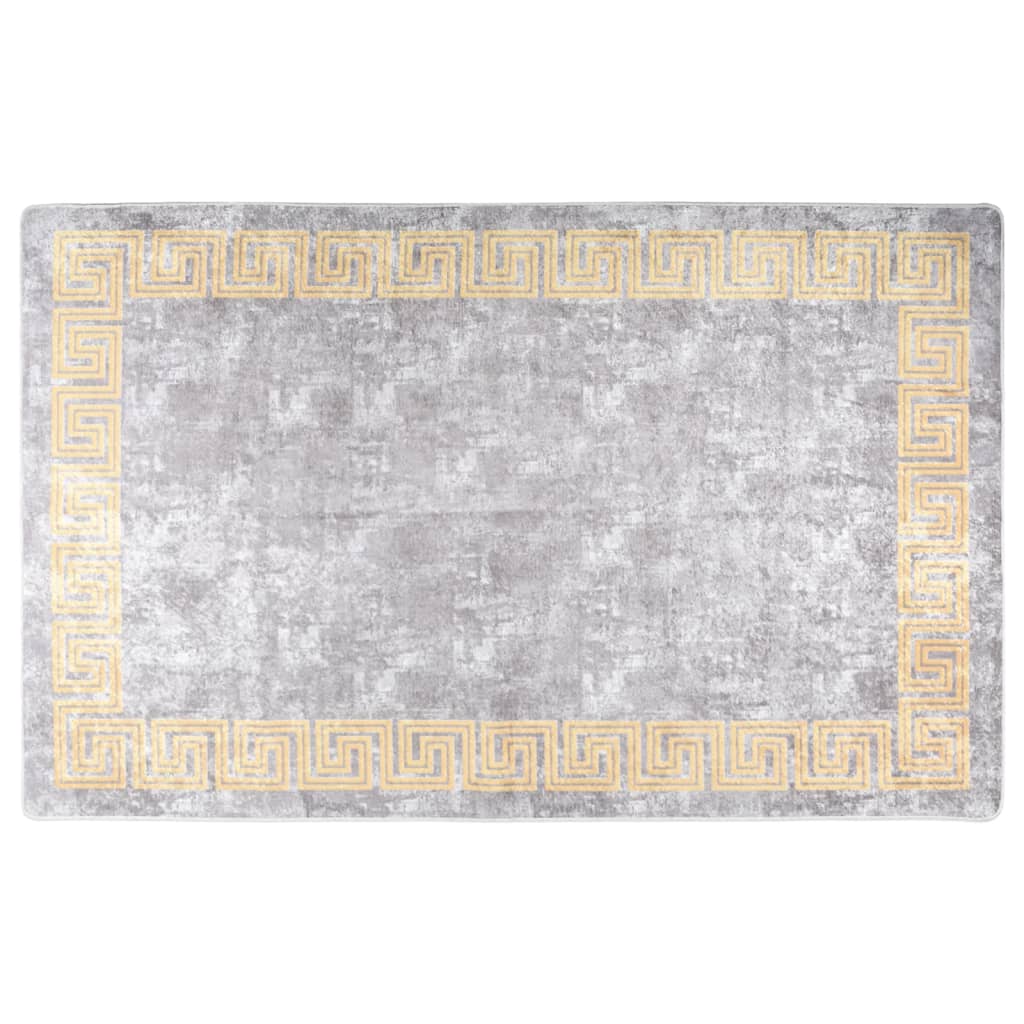 Rug Washable 80x150 cm Grey Anti Slip - Decor Base
