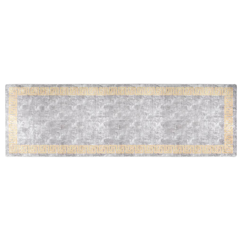 Rug Washable 80x300 cm Grey Anti Slip - Merlin Deals