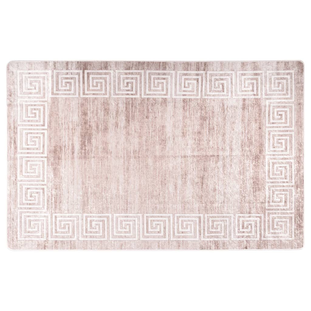 Rug Washable 80x150 cm Beige Anti Slip - Merlin Deals