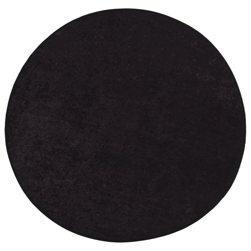 Rug Washable Ï†120 cm Anthracite Anti Slip - The Home Maker