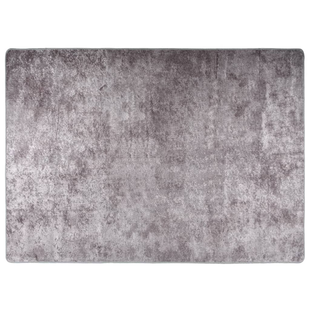 Rug Washable 120x180 cm Grey Anti Slip - Decor Base