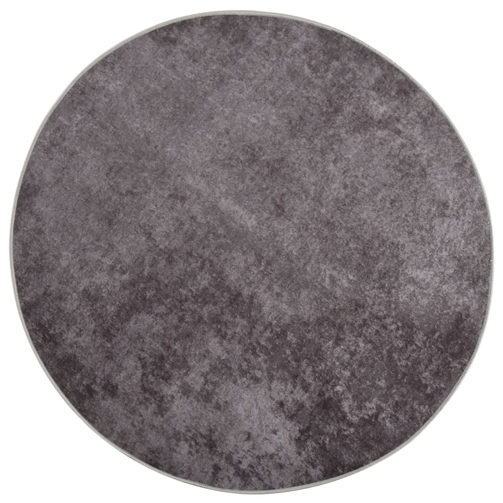 Rug Washable 120 cm Grey Anti Slip - 337963 - Unbeatable Bargains