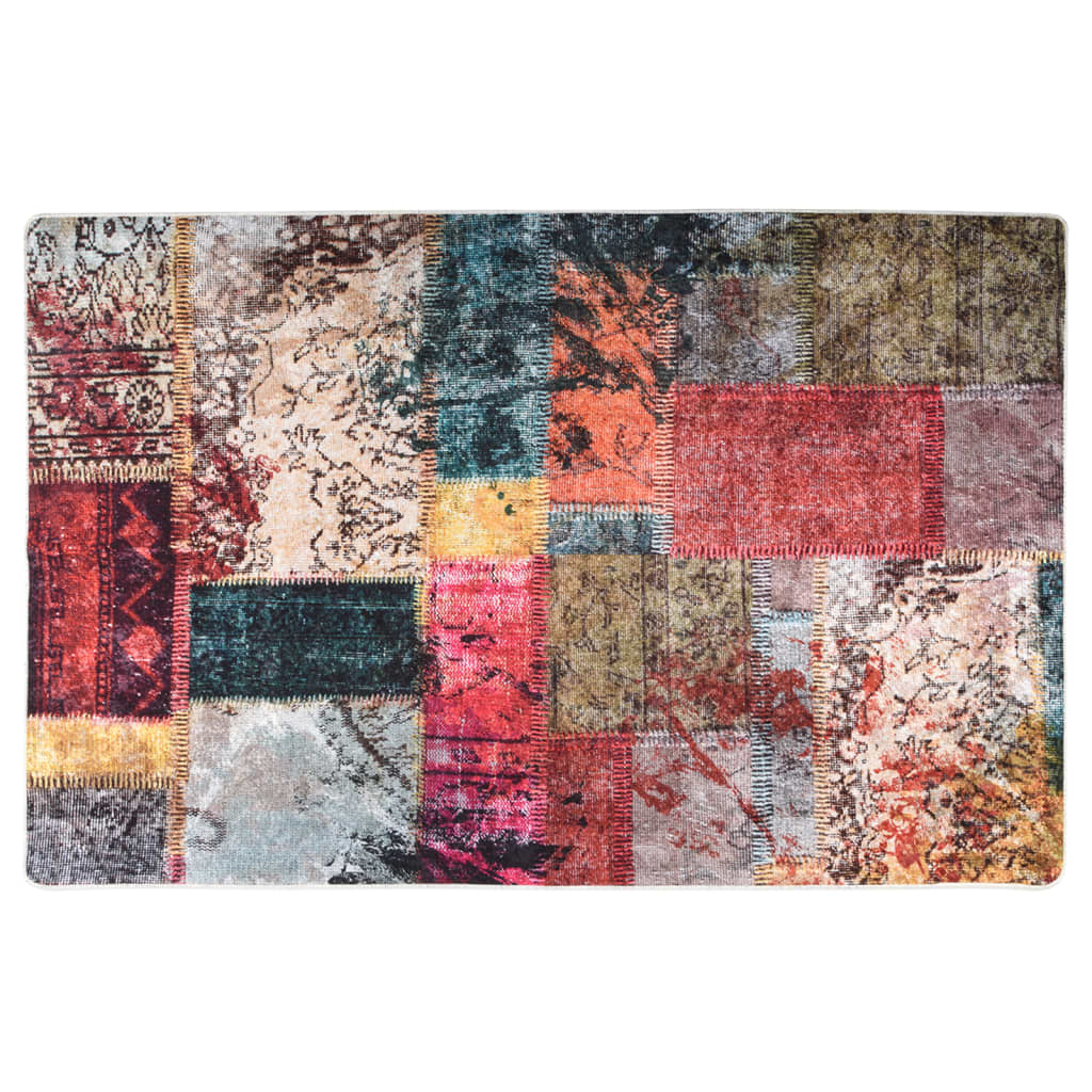 Rug Washable Patchwork 80x150 cm Multicolour Anti Slip - Direct Imports