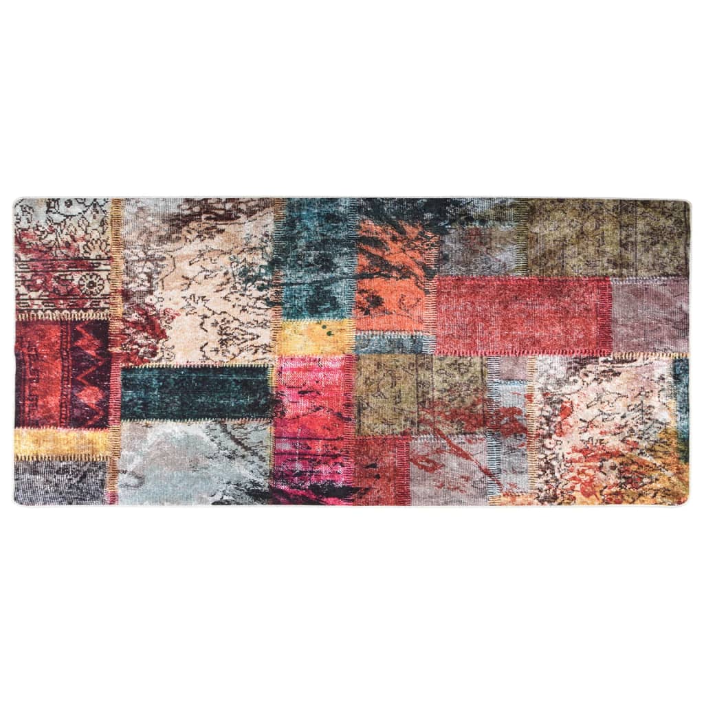 Rug Washable Patchwork 80x300 cm Multicolour Anti Slip - Casper Homes