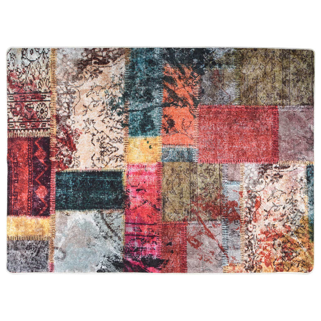 Rug Washable Patchwork 120x180 cm Multicolour Anti Slip - All Things Good