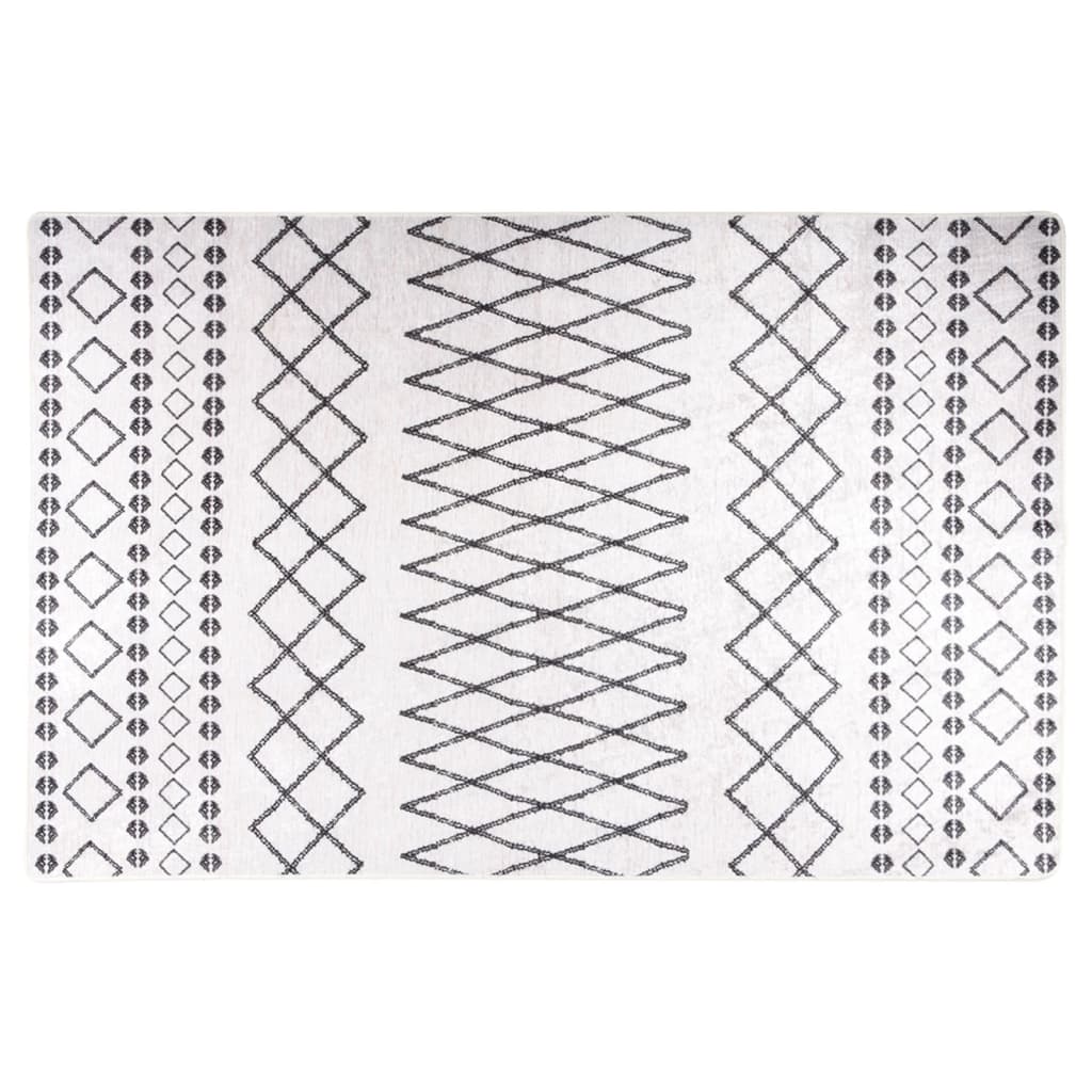 Rug Washable 80x150 cm Black and White Anti Slip - Direct Imports