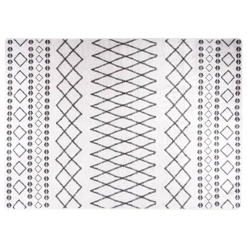 Rug Washable 120x180 cm Black and White Anti Slip - R and M Furniture