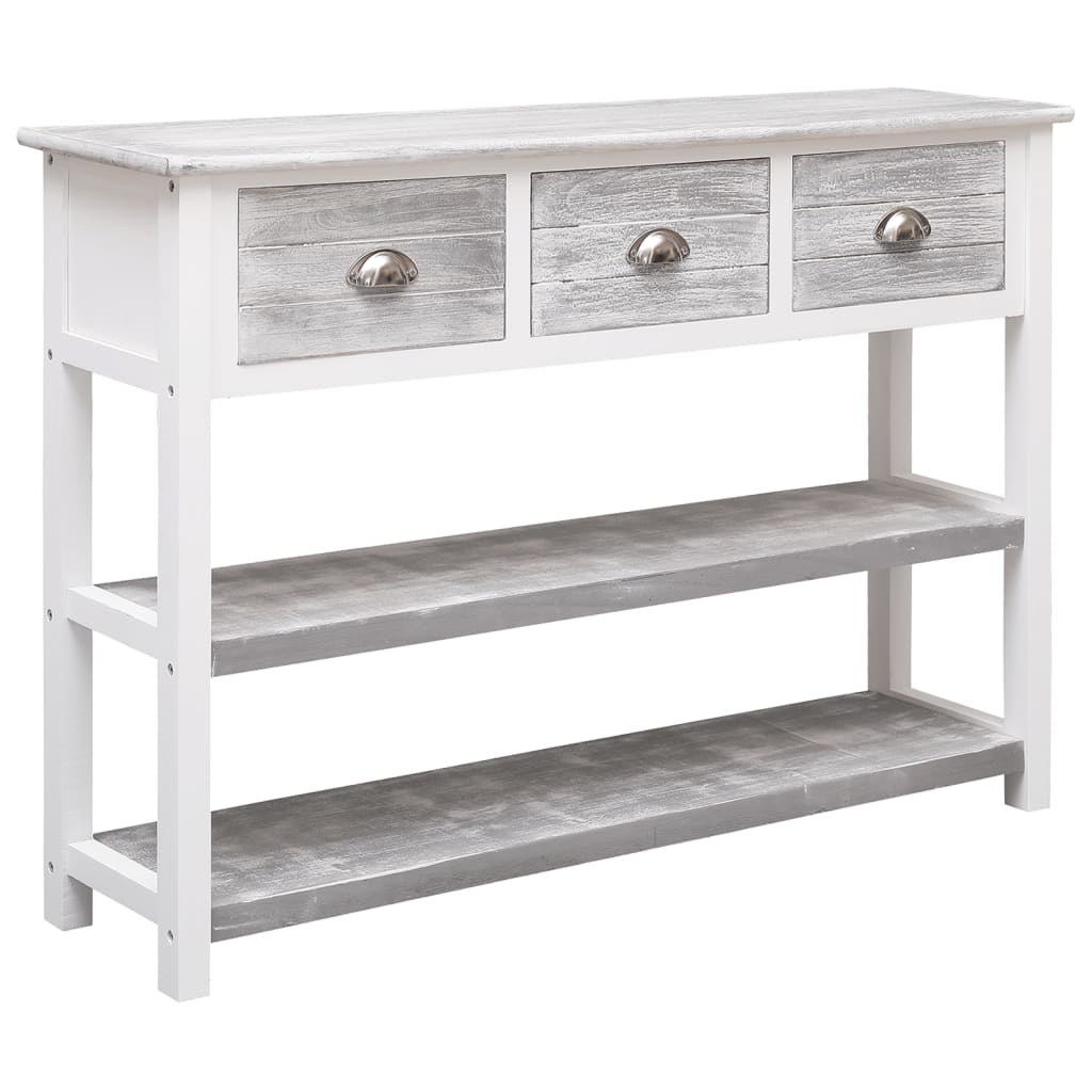 Sideboard Antique Grey 108x30x76 cm Solid Paulownia Wood - Sid & Sam