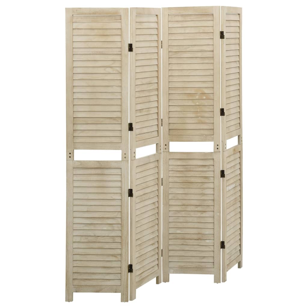 4-Panel Room Divider 140x165 cm Solid Wood Paulownia - Style and Chic