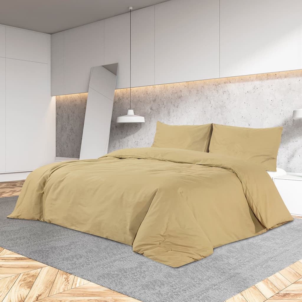 Duvet Cover Set Taupe 220x240cm Light-weight Microfiber - Direct Imports