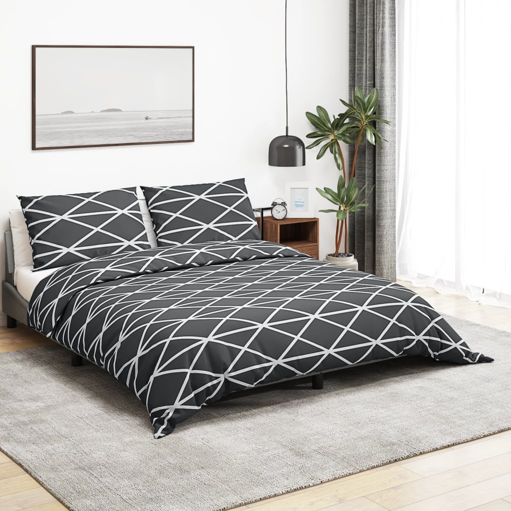 Duvet Cover Set Grey 135x200 cm Cotton - Sid & Sam