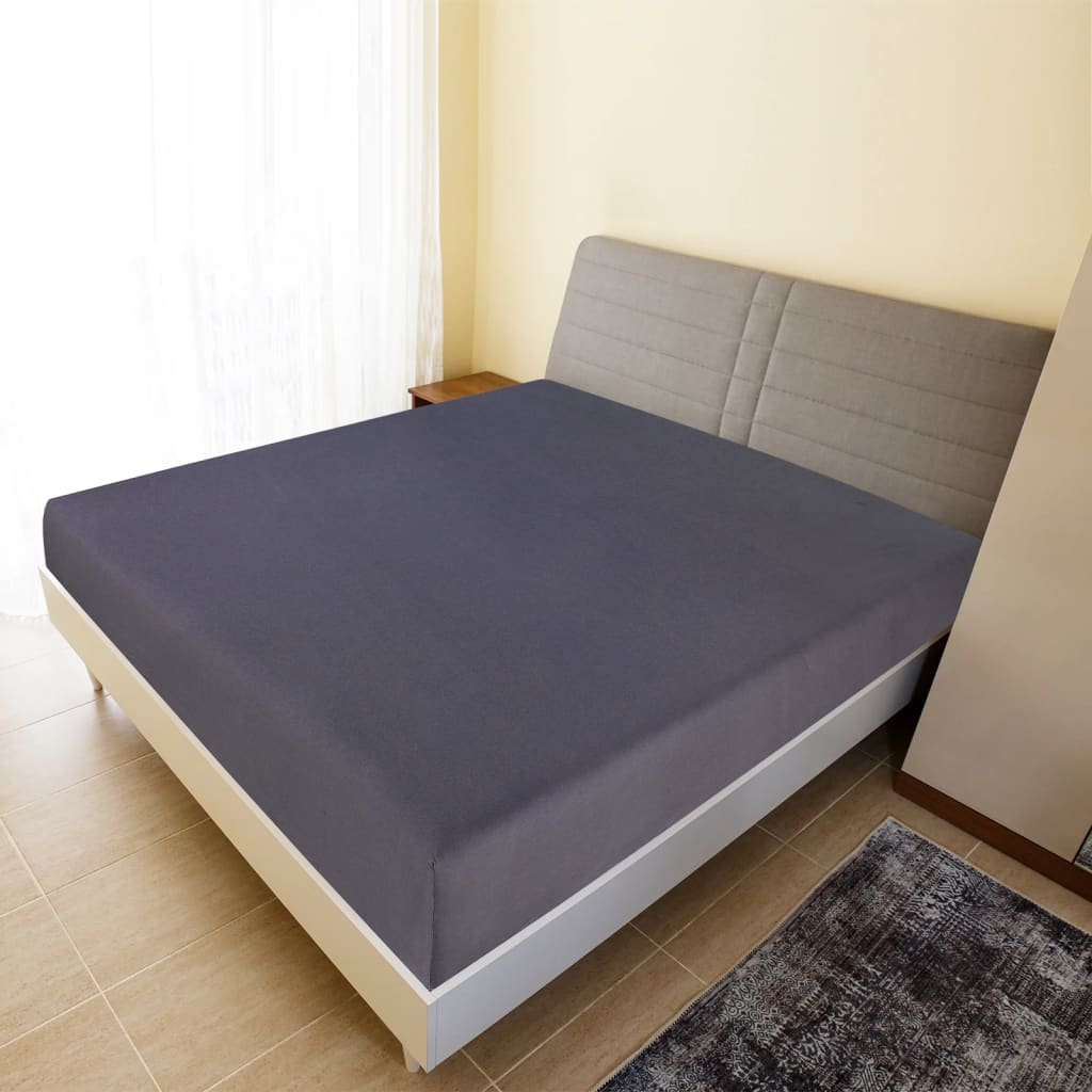 Jersey Fitted Sheet Anthracite 180x200 cm Cotton - Casper Homes