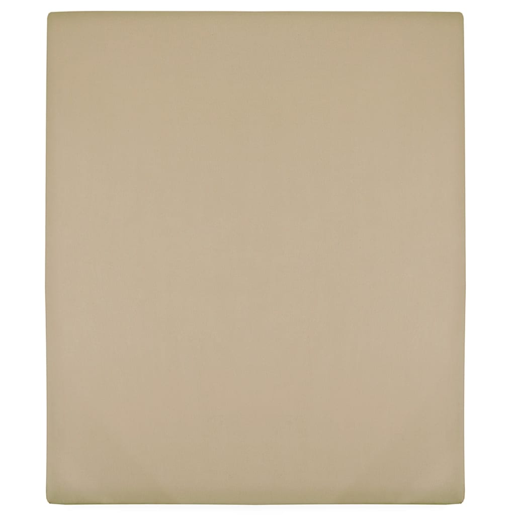 Jersey Fitted Sheets 2 Pcs Taupe 100x200cm Cotton - Direct Imports