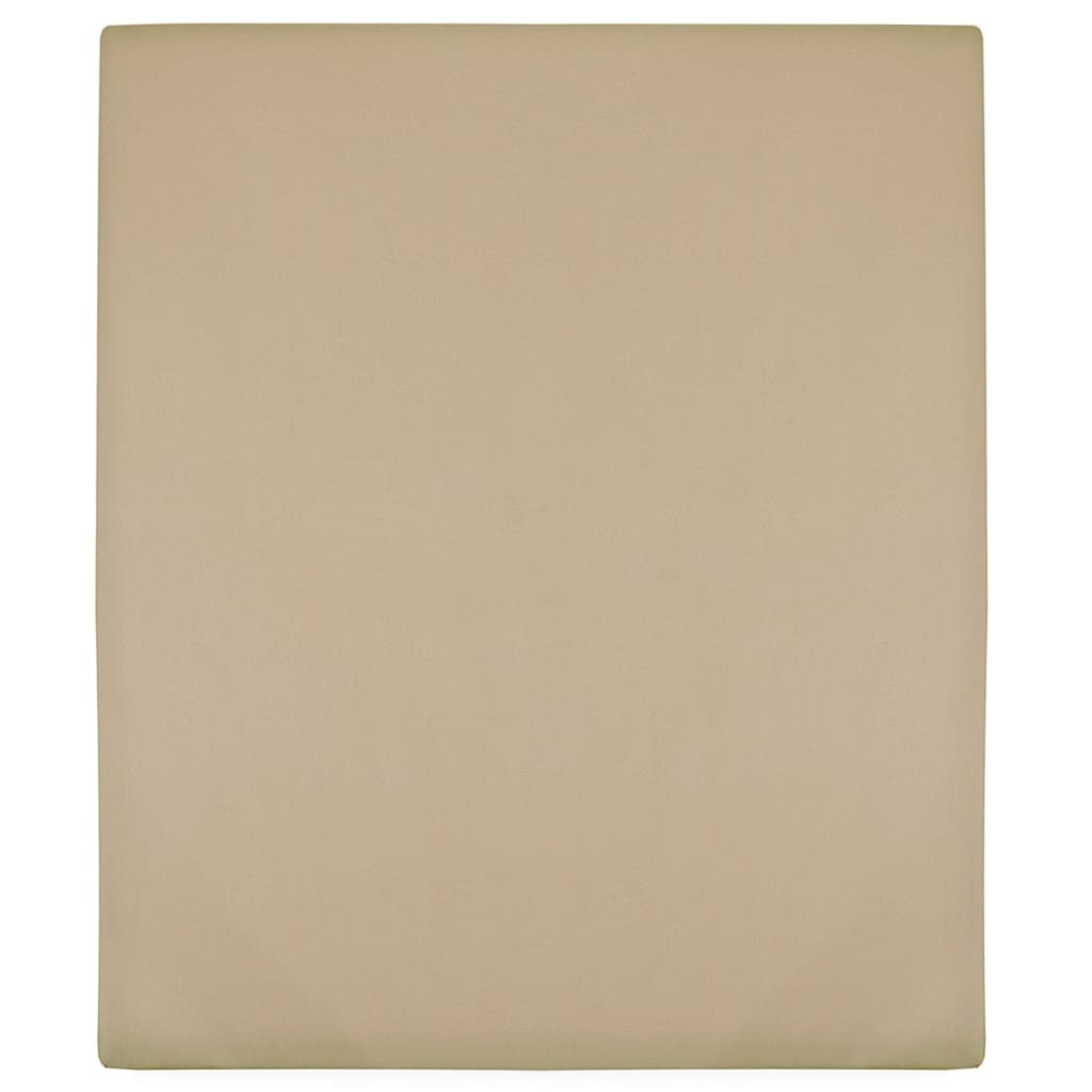 Jersey Fitted Sheet Taupe 180x200 cm Cotton - Direct Imports