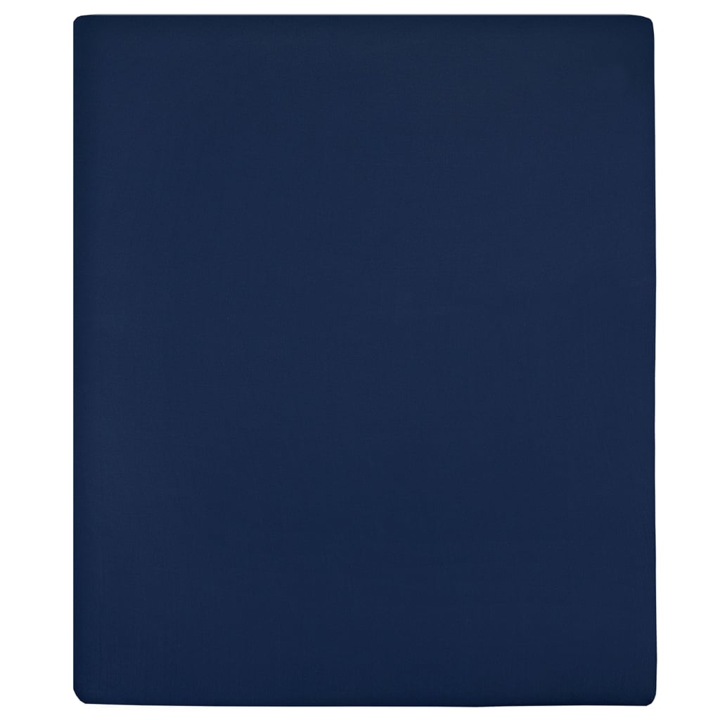 Jersey Fitted Sheet Navy Blue 160x200 cm Cotton - Sid & Sam