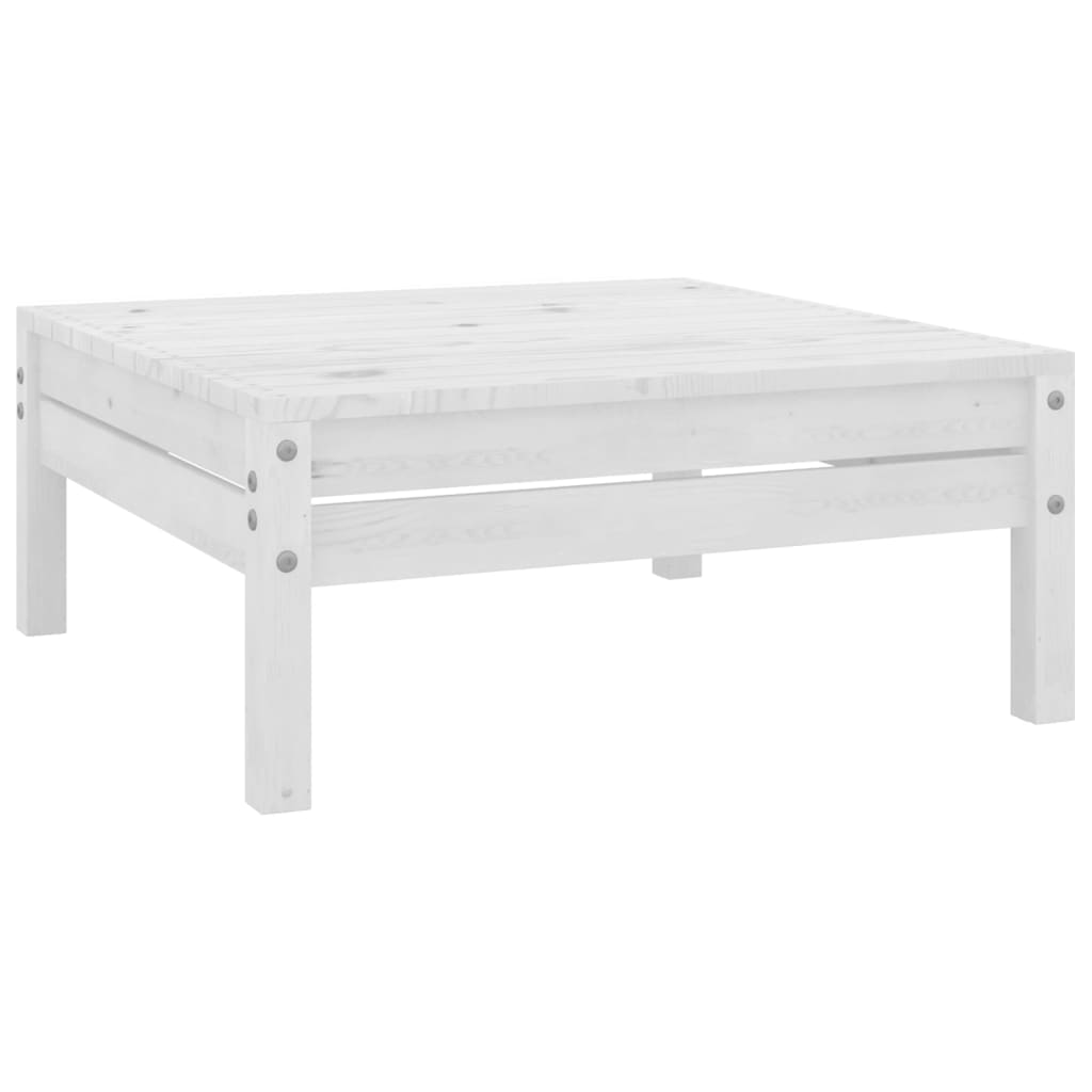 Garden Footstool White Solid Pinewood - Millennium Furniture