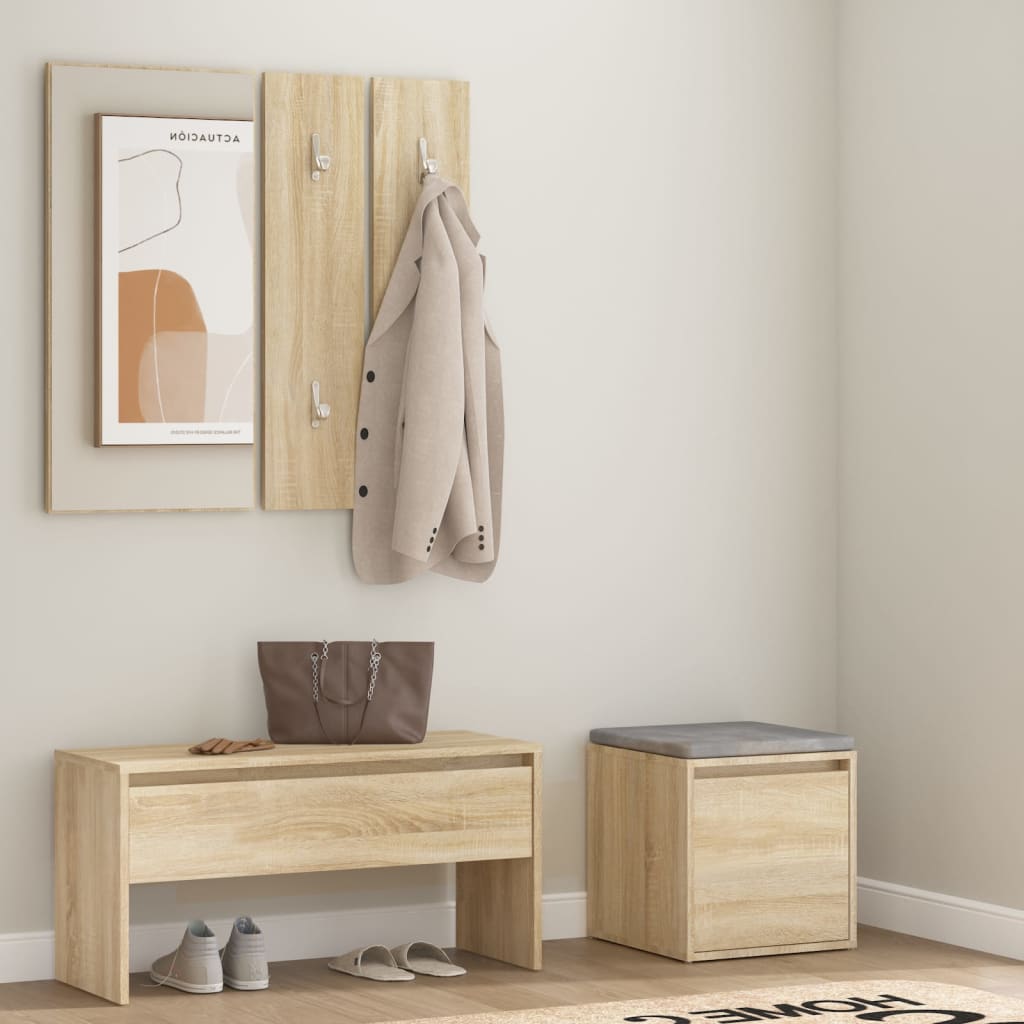 Hallway Furniture Set Sonoma Oak Engineered Wood - Zhen - Direct Imports