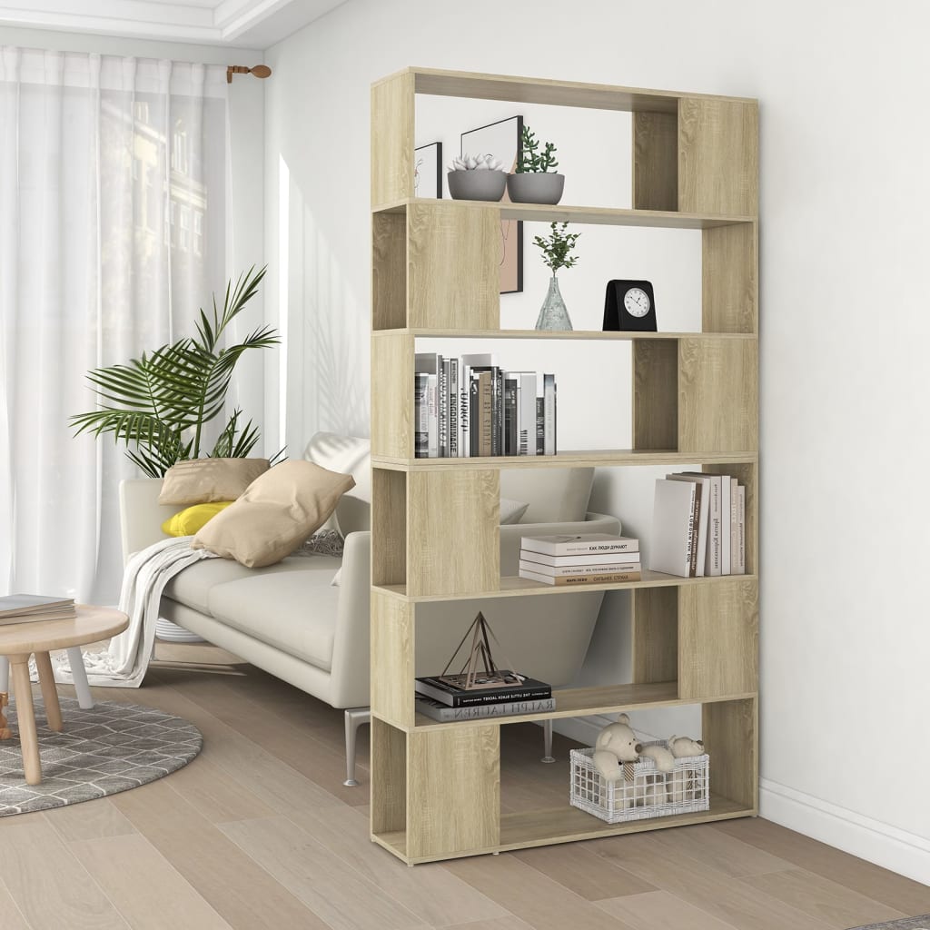Book Cabinet Room Divider Sonoma Oak 100x24x188 cm - Brittle & Co