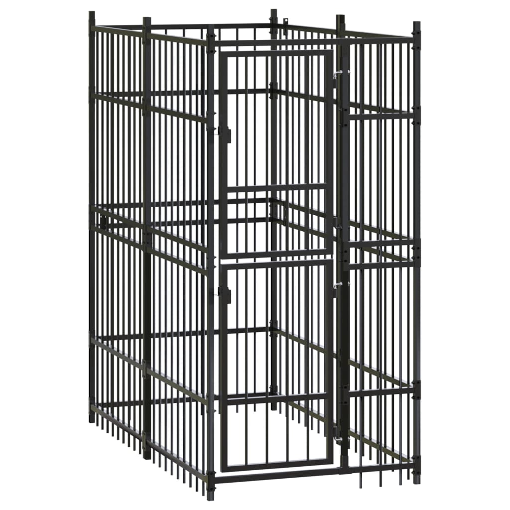 Outdoor Dog Kennel Steel 1.84 m2 - Millennium Furniture