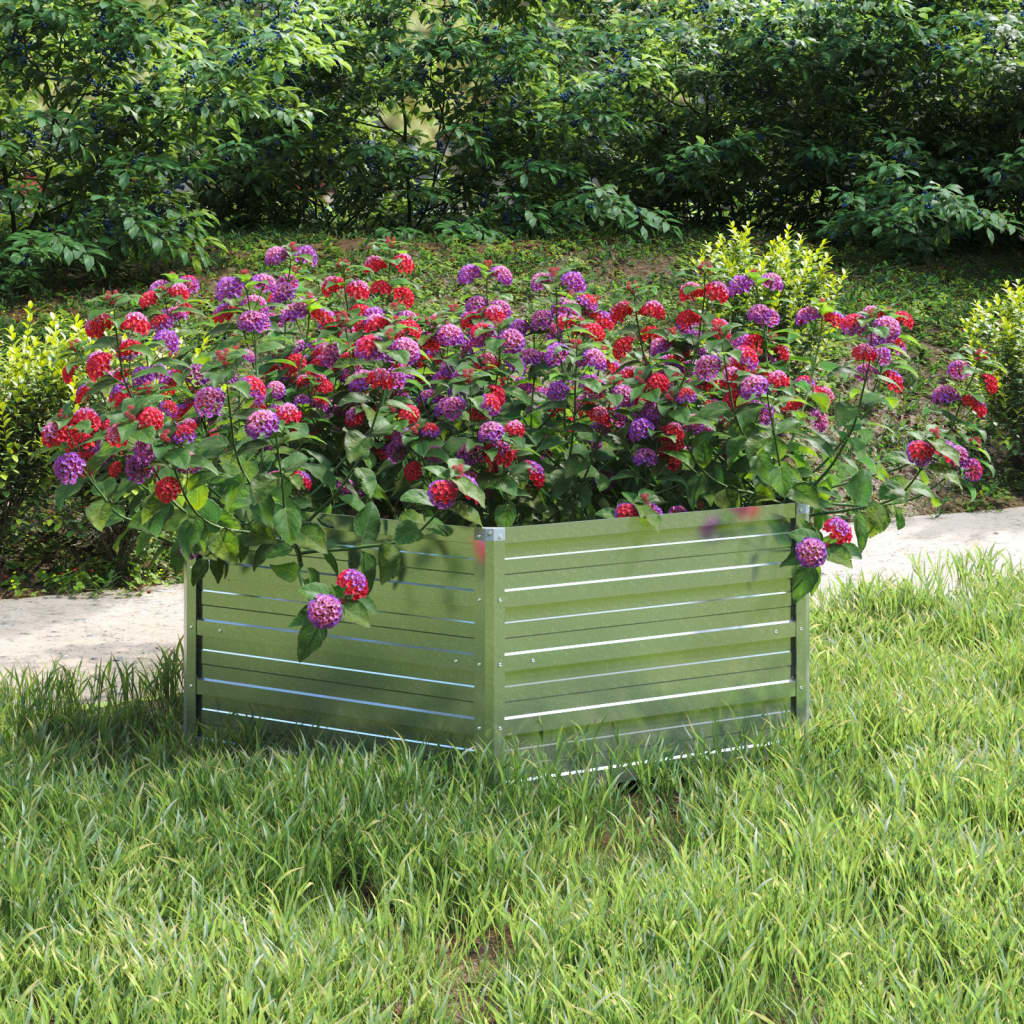 Garden Raised Bed 129x45 cm Galvanized Steel Silver - Sid & Sam