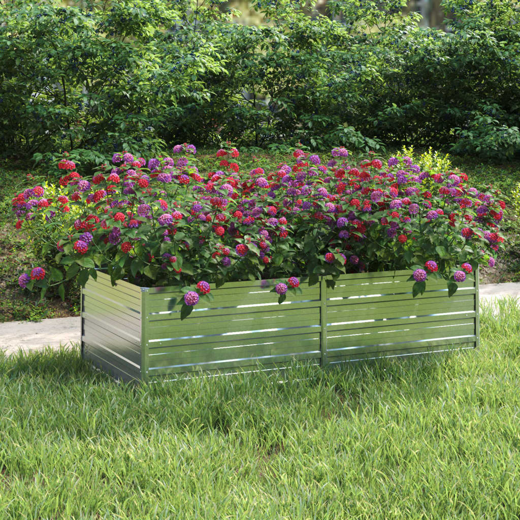 Garden Raised Bed 160x80x45 cm Galvanized Steel Silver - Direct Imports