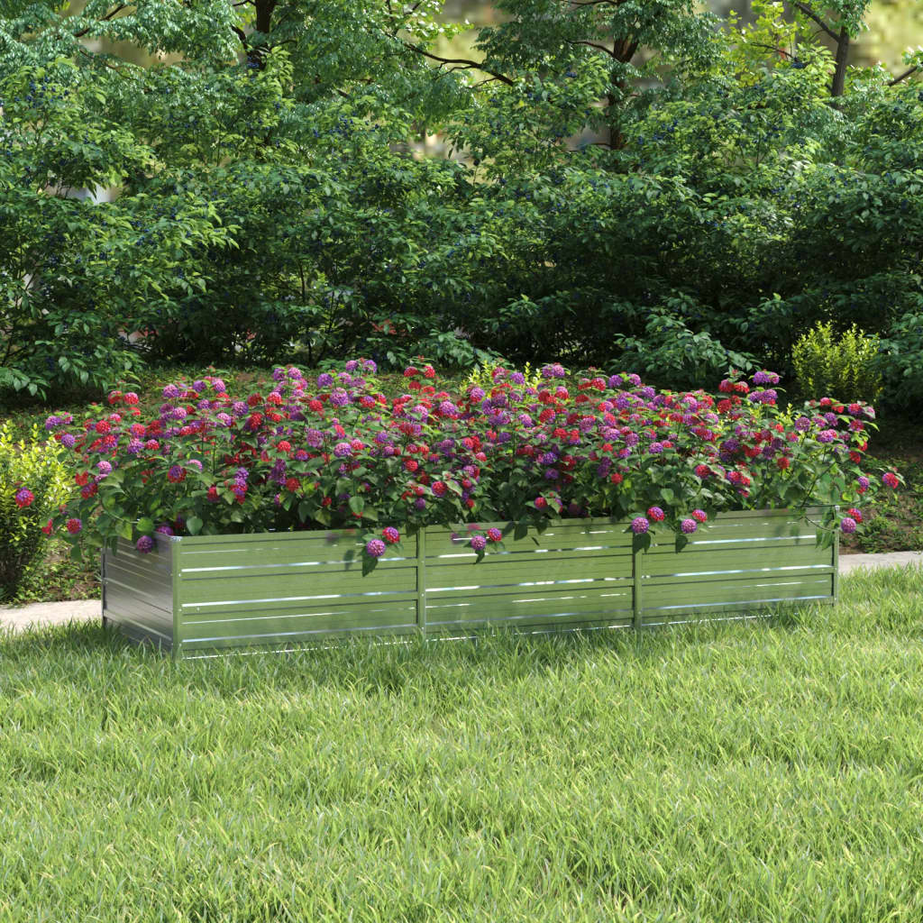 Garden Raised Bed 240x80x45 cm Galvanized Steel Silver - Merlin Deals