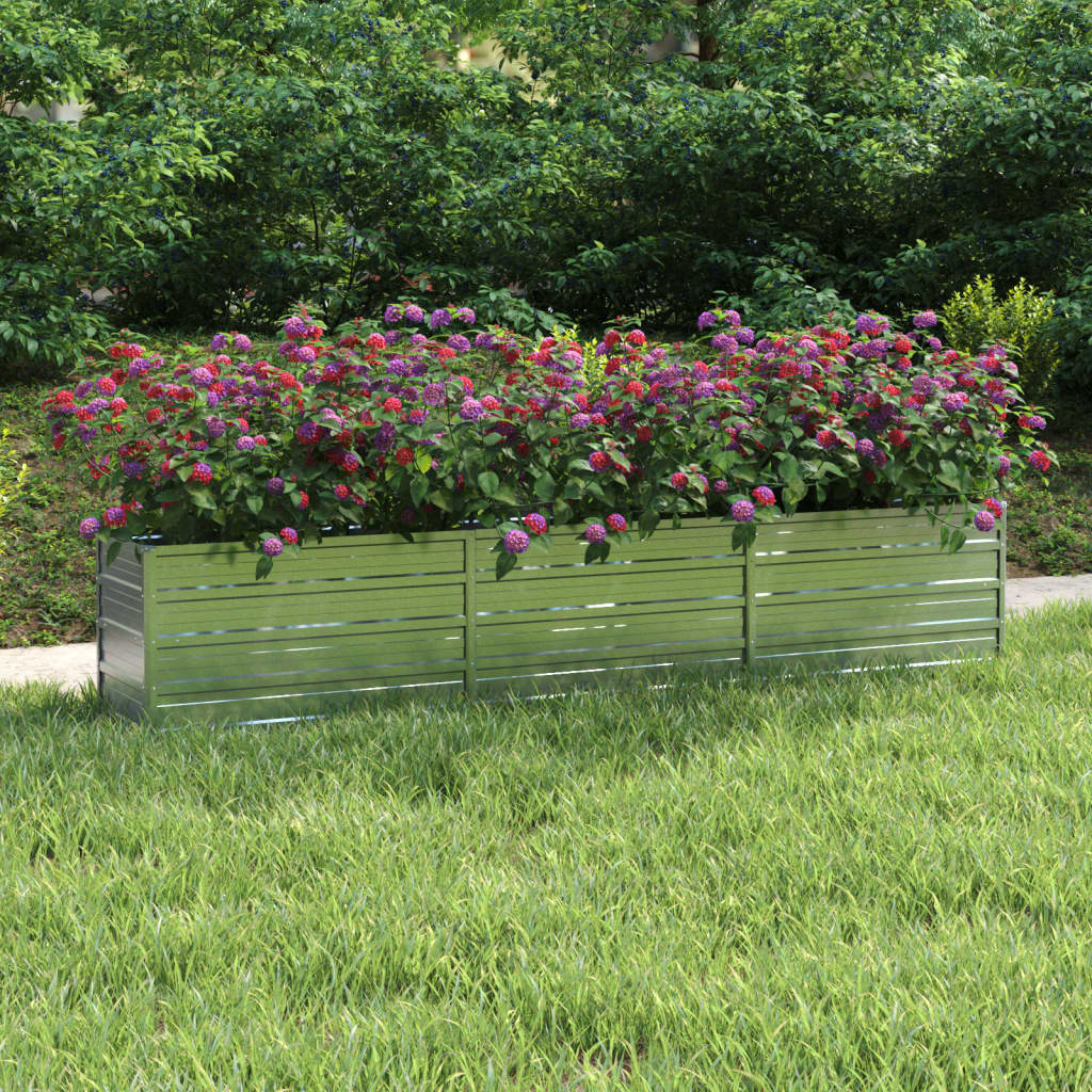 Garden Raised Bed 240x40x45 cm Galvanized Steel Silver - Charlotte Dunes