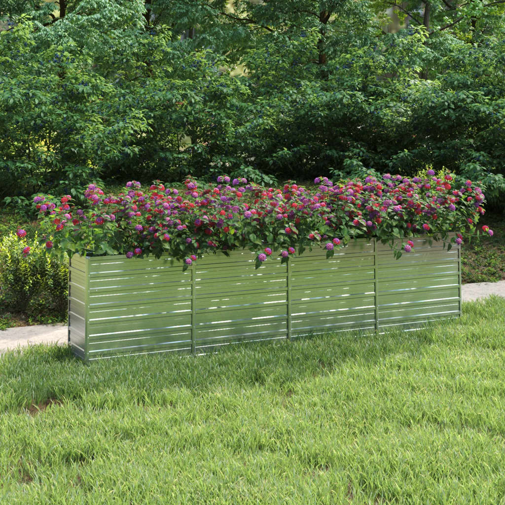 Garden Raised Bed 320x40x77 cm Galvanized Steel Silver - Style and Chic