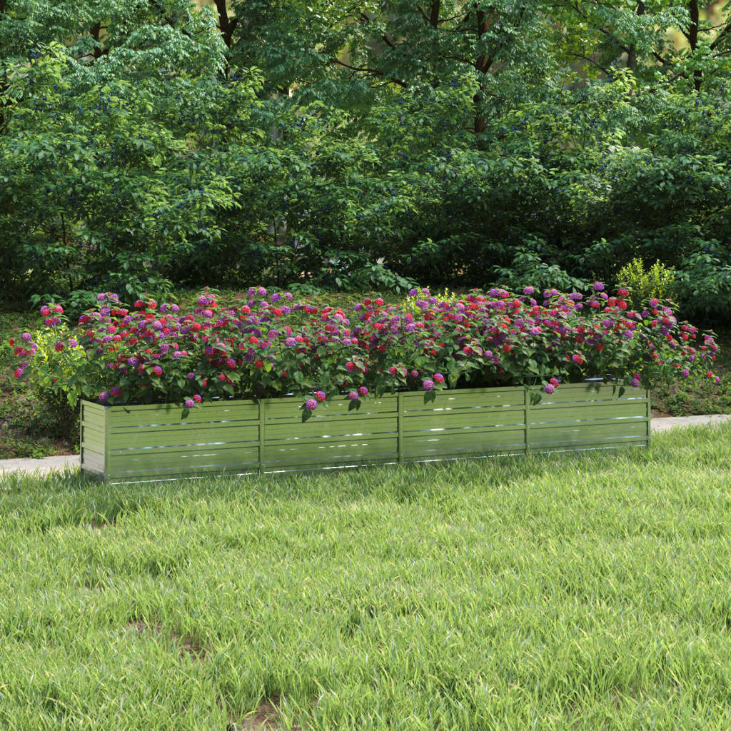 Garden Raised Bed 320x40x45 cm Galvanized Steel Silver - Casper Homes