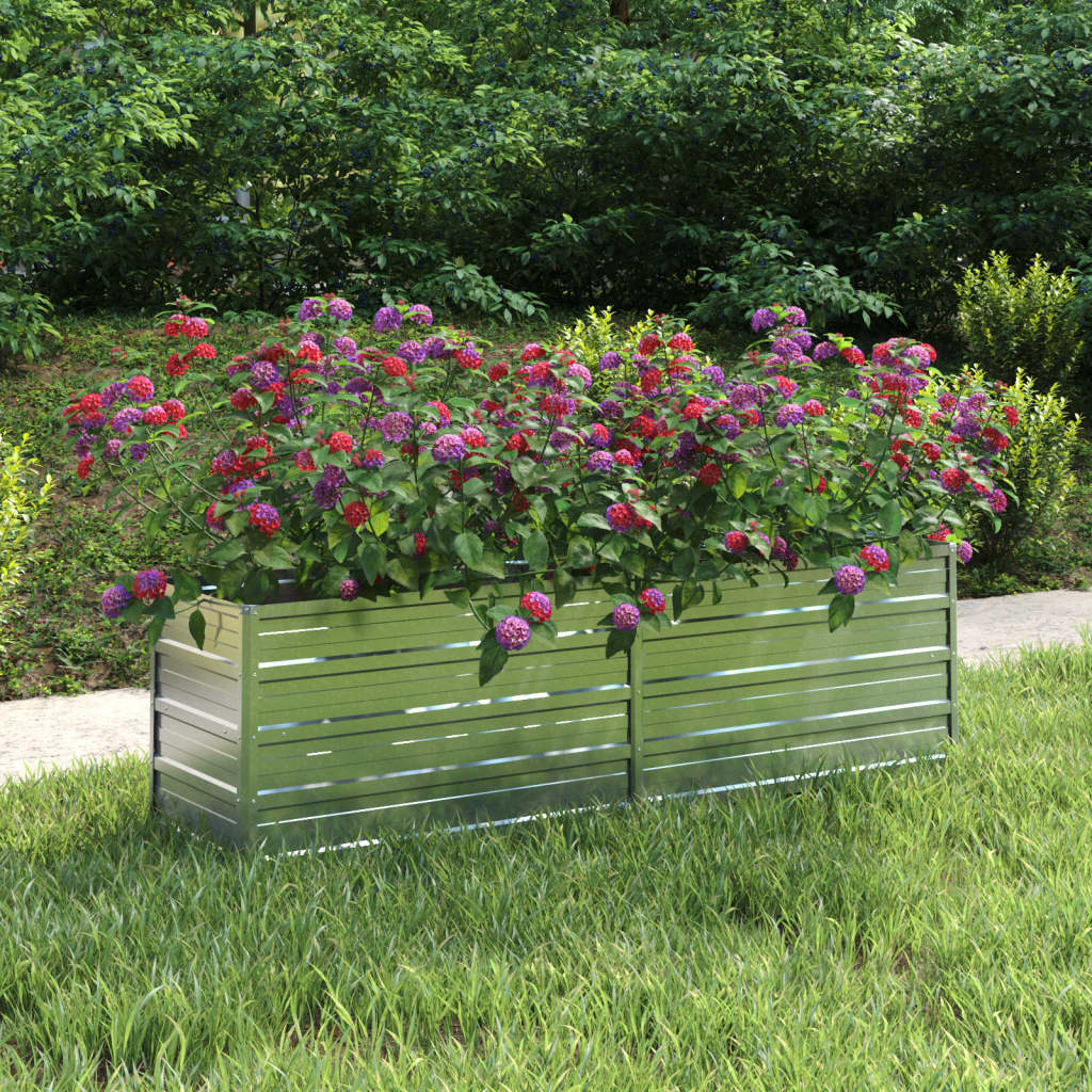 Garden Raised Bed 160x40x45 cm Galvanized Steel Silver - Unbeatable Bargains