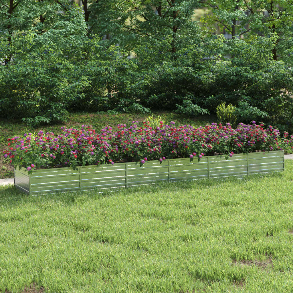 Garden Raised Bed 480x80x45 cm Galvanized Steel Silver - Millennium Furniture