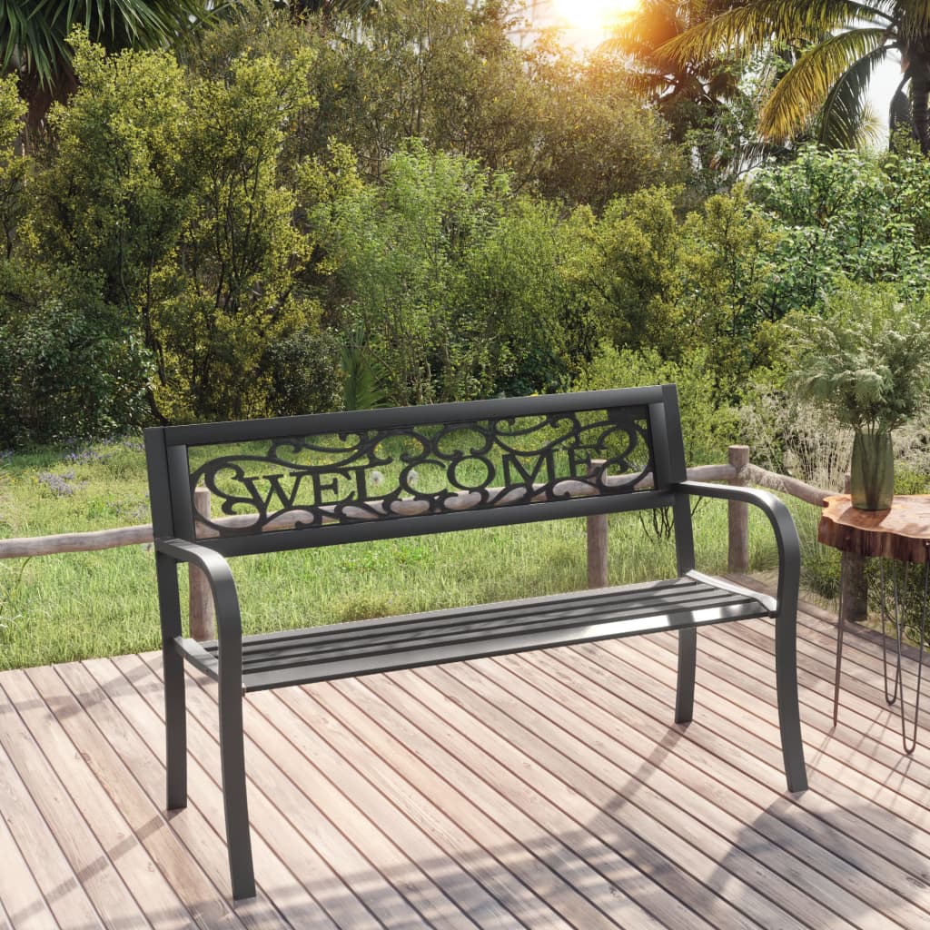 Garden Bench 125 cm Steel Black - Discount Dealers