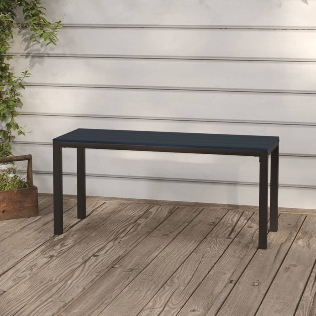 Garden Bench 110 cm Steel and WPC Black - The Home Maker