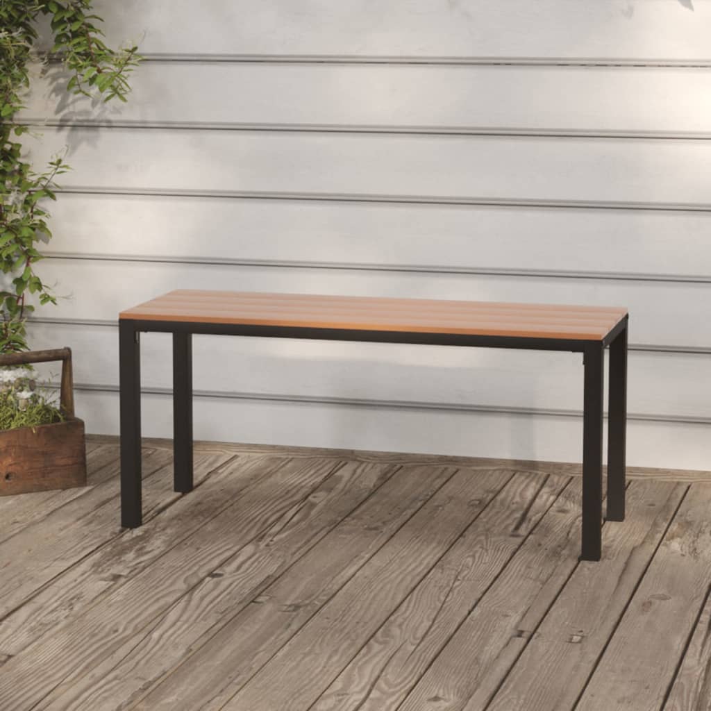 Garden Bench 110 cm Steel and WPC Brown and Black - Sid & Sam