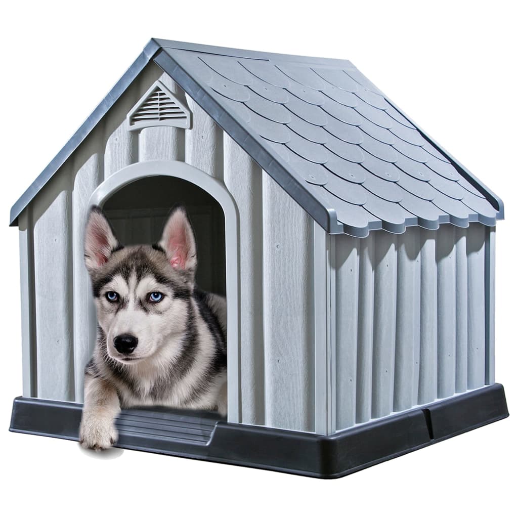 Dog House Grey 92x87x91 cm Plastic - Direct Imports