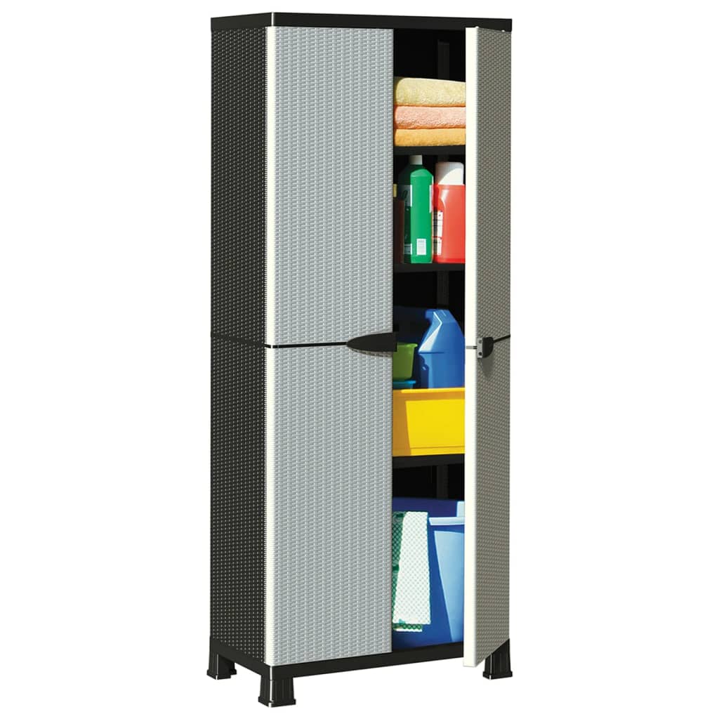 Plastic Cabinet 68x39x171.5 cm Rattan Design - Decor Base