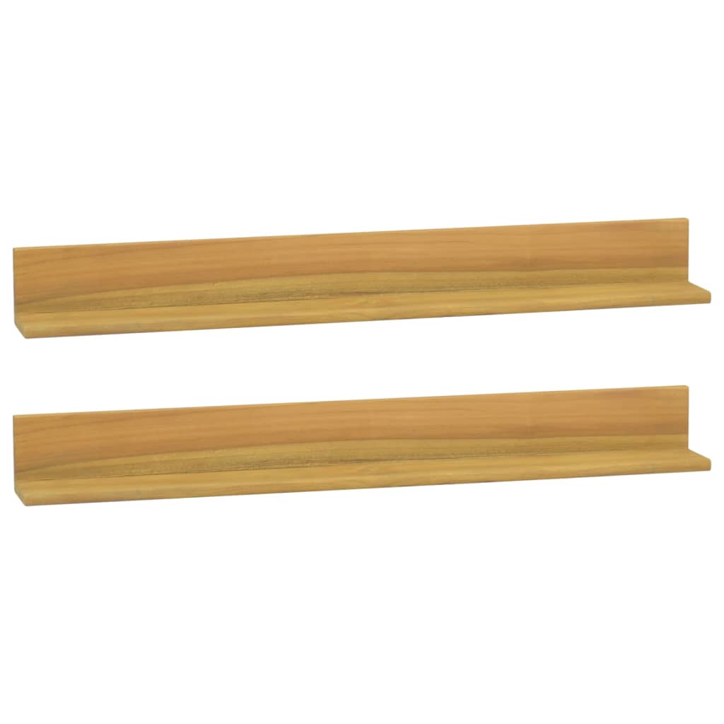 Wall Shelves 2 pcs 90x10x10 cm Solid Wood Teak - Design Hut