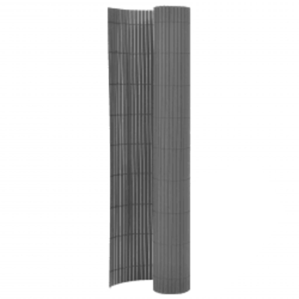 Double-Sided Garden Fence 110x300 cm Grey - The Home Maker
