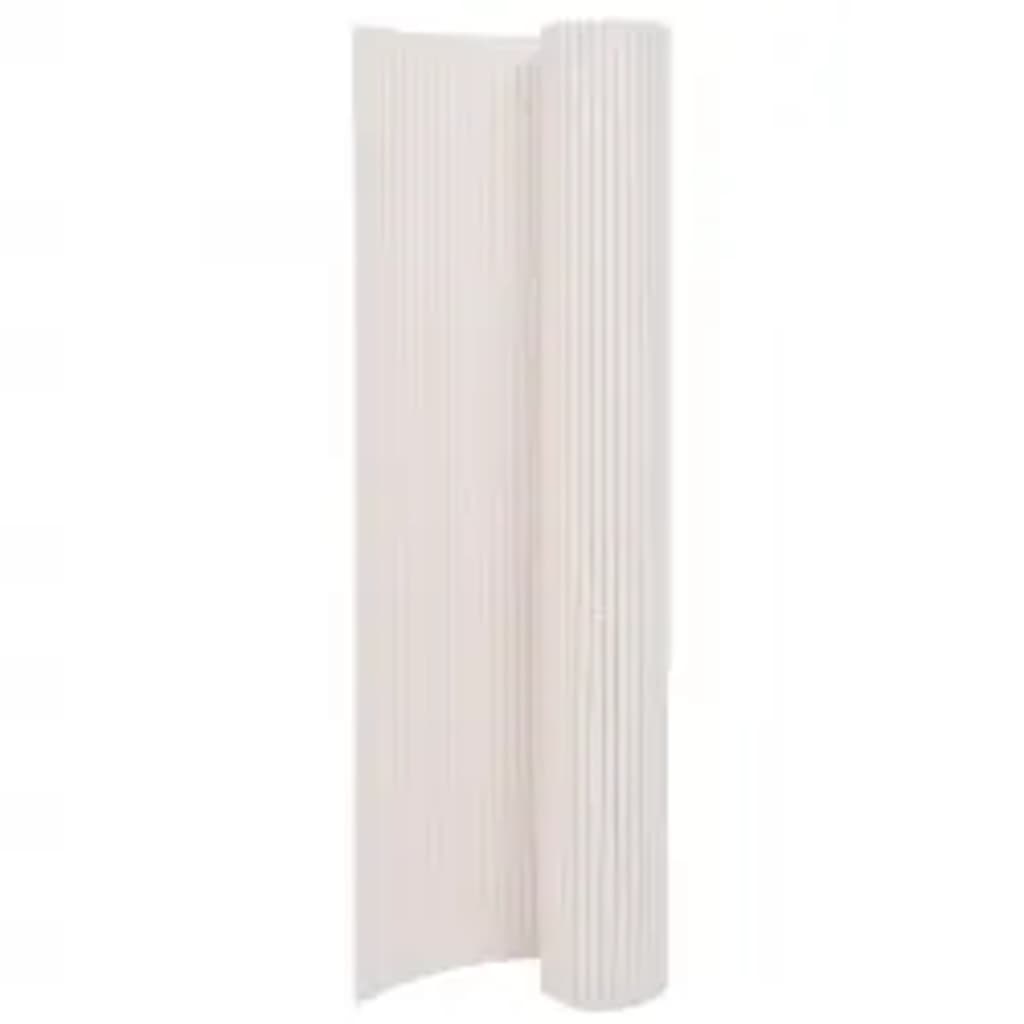 Double-Sided Garden Fence 110x400 cm White - Unbeatable Bargains