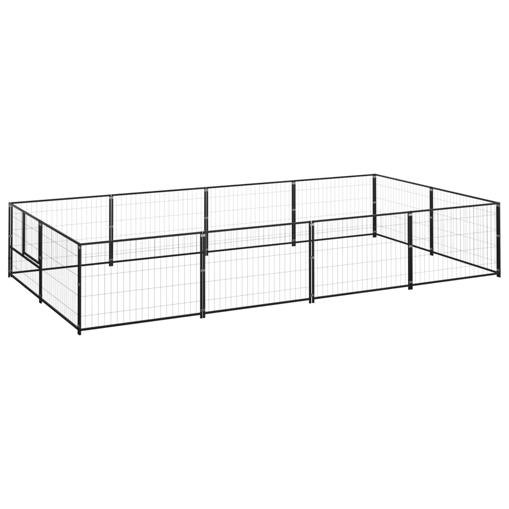 Dog Kennel Black 8 m2 Steel - Merkel Designers