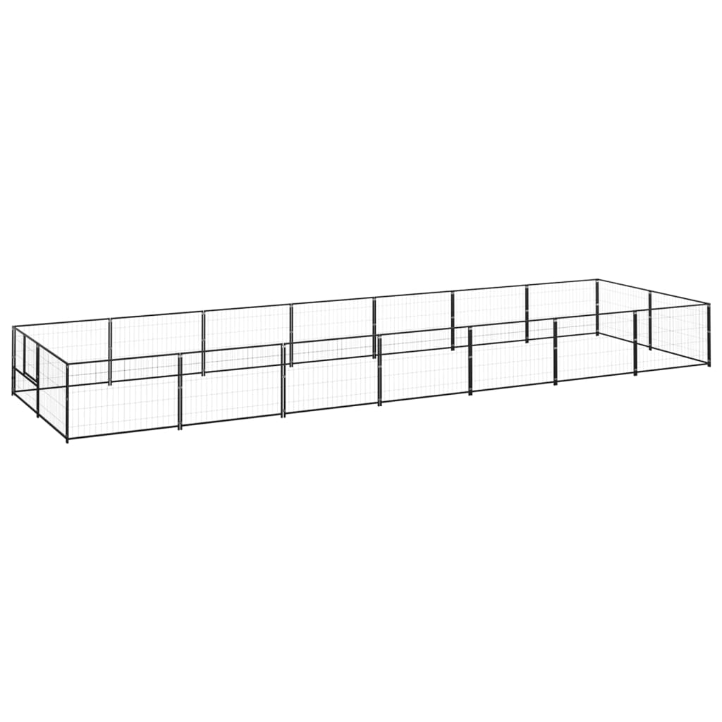 Dog Kennel Black 14 m2 Steel - Millennium Furniture