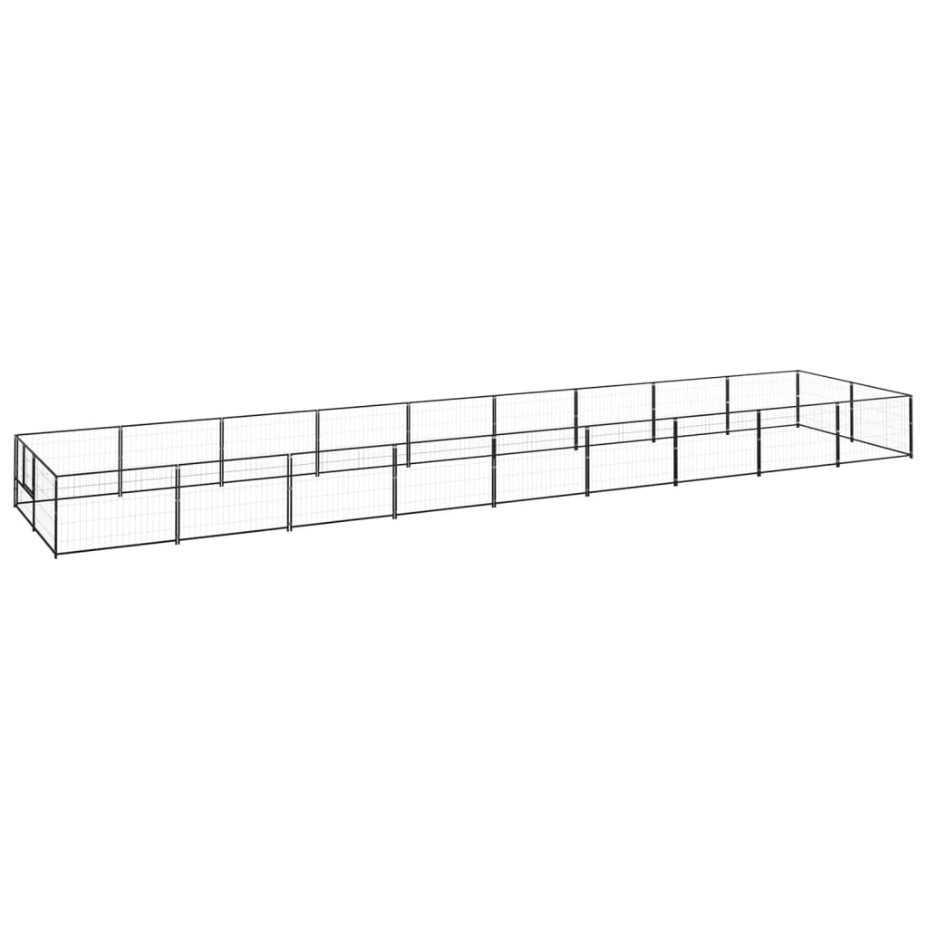 Dog Kennel Black 18 m2 Steel - Millennium Furniture