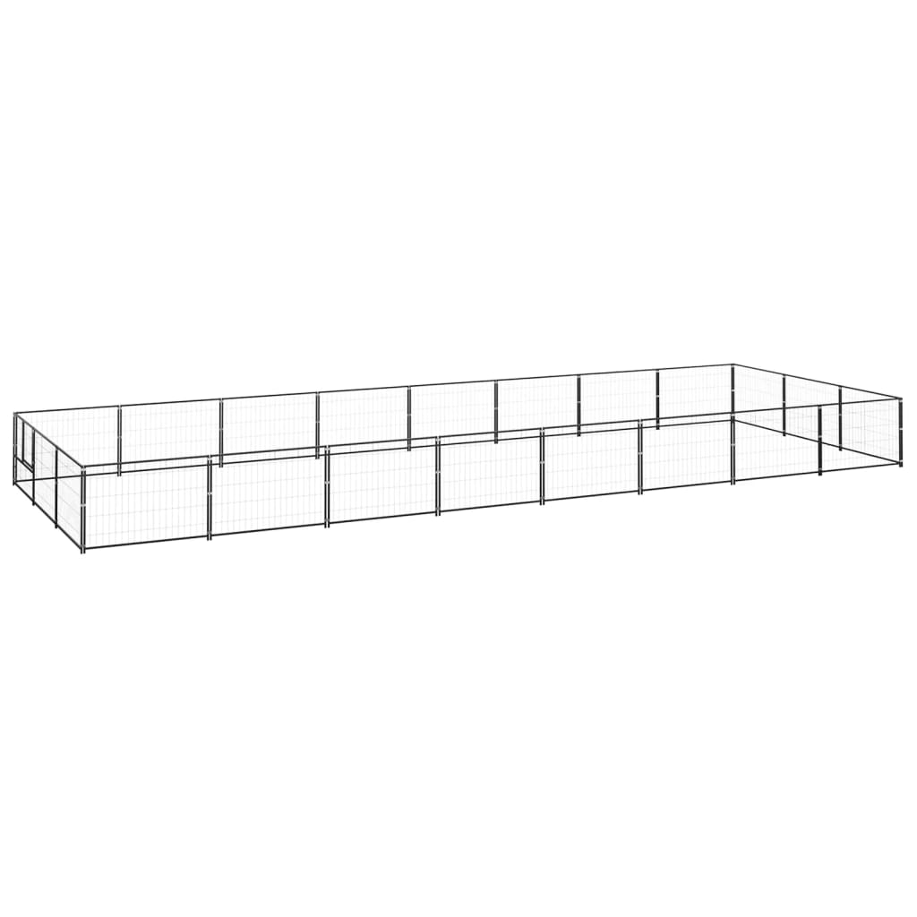 Dog Kennel Black 24 m2 Steel - Merkel Designers