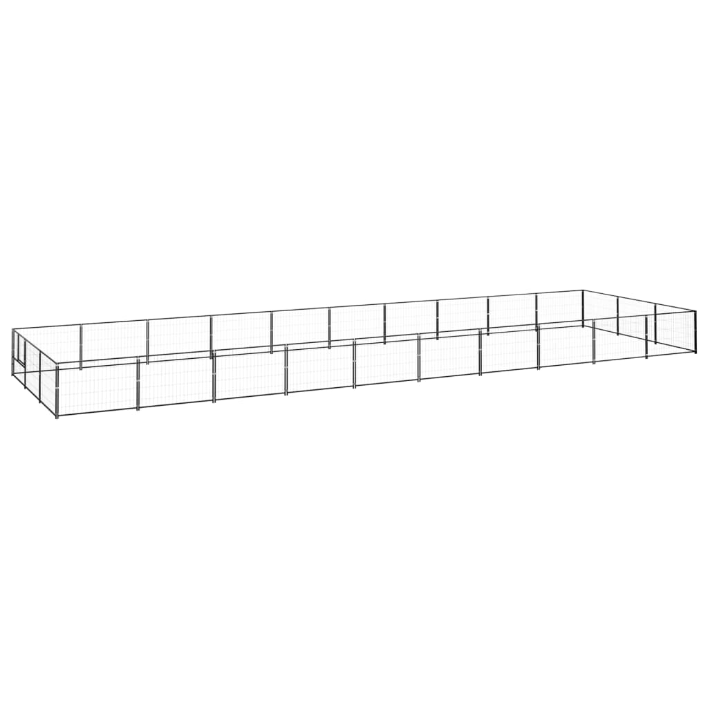 Dog Kennel Black 30 m2 Steel - Casper Homes
