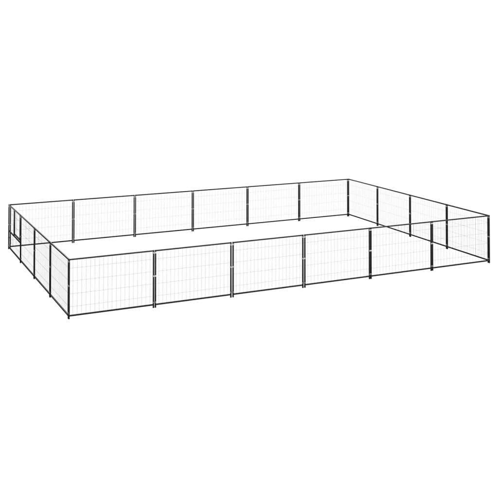 Dog Kennel Black 24 m2 Steel - Merkel Designers