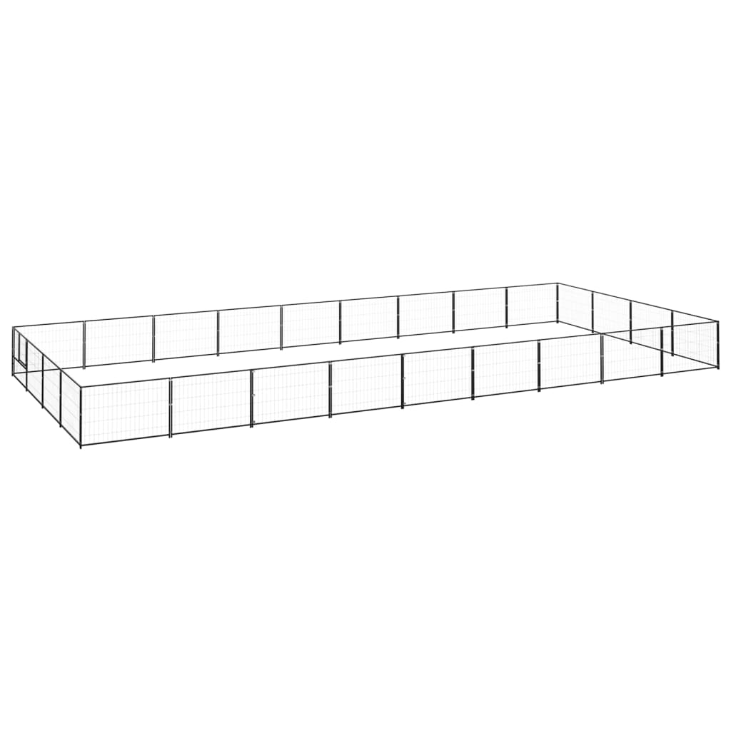 Dog Kennel Black 36 m2 Steel - Merkel Designers